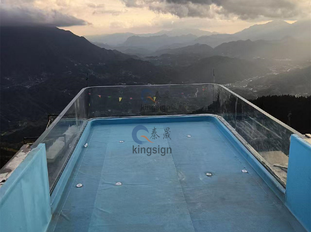 Kingsign U Shape Acrilic Pool Windows Installation