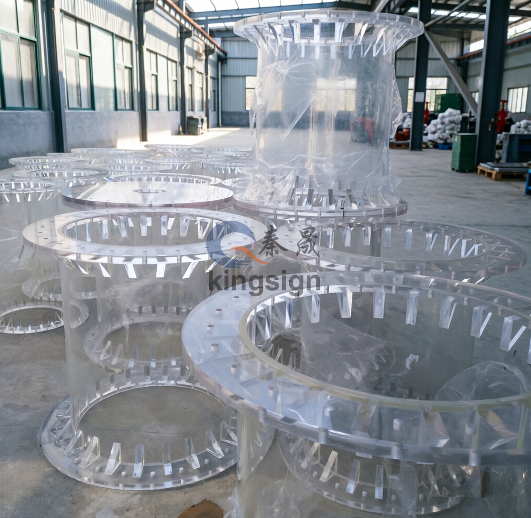 Tubi flangiati in acrilico trasparente personalizzati Kingsign